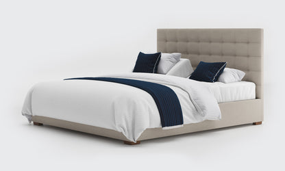 yorke 6ft bed and mattress in the linen material
