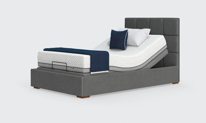 hagen deep 4ft bed in anthracite material and opal headboard