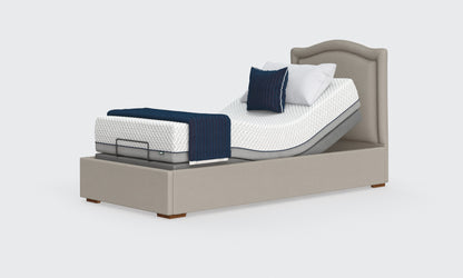 hagen deep 3ft bed in the linen material with a pearl headboard