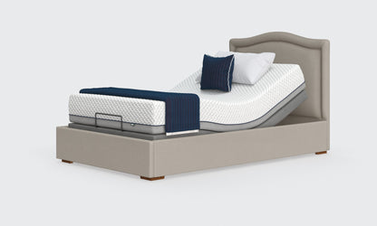 hagen 4ft deep bed in linen with a pearl headboard