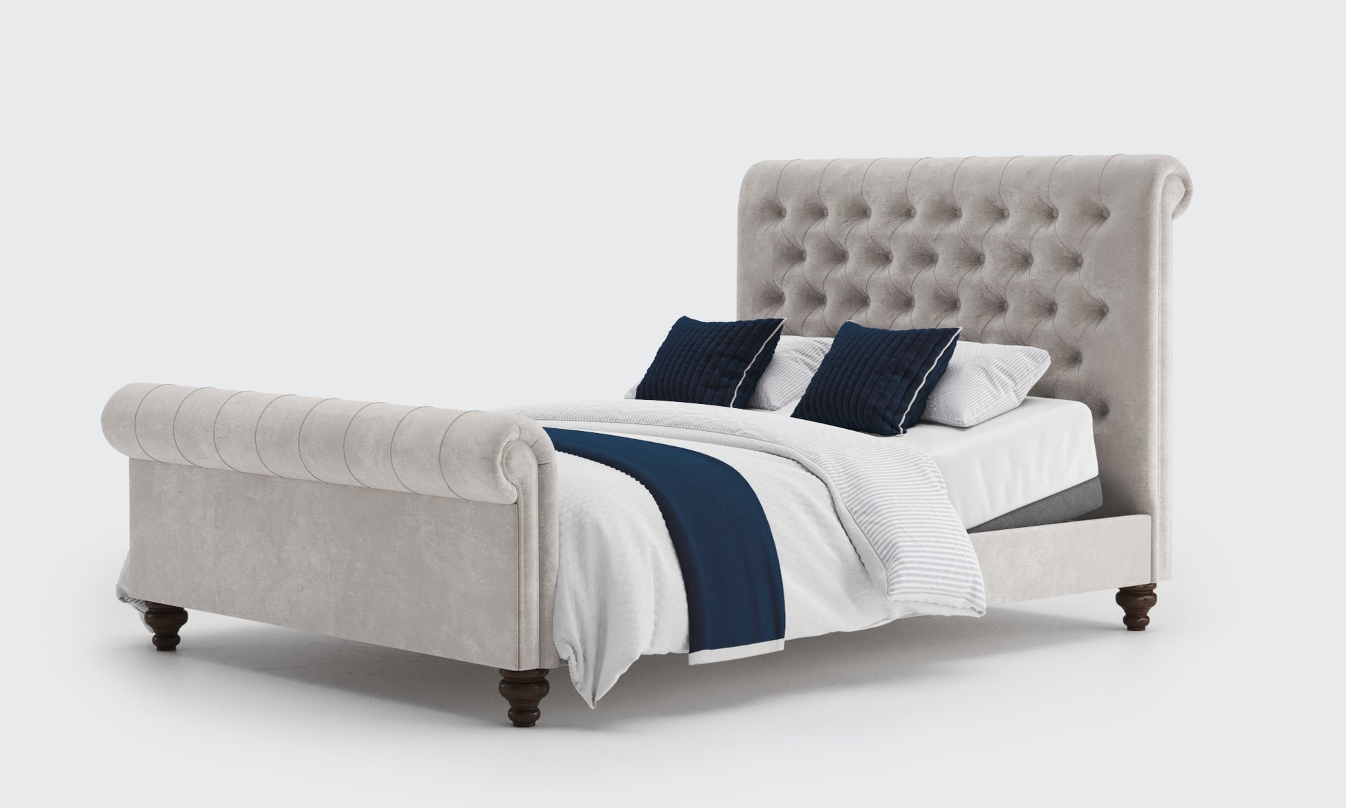 dalta adjustable bed in cream velvet