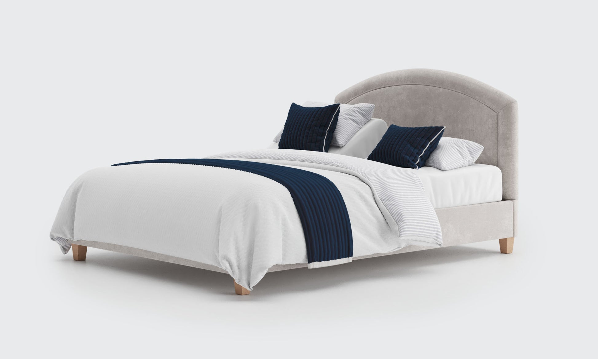 eden 5ft king dual bed and mattress in the cream velvet material