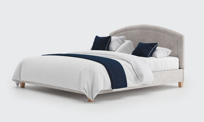 eden 6ft double bed and mattress in the cream velvet material