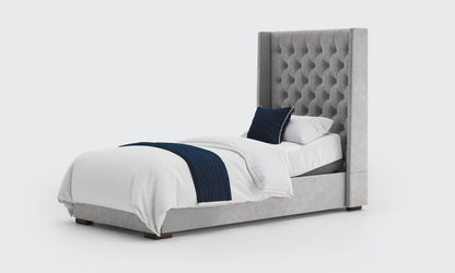 kensington 3ft single bed and mattress in the cedar velvet material 