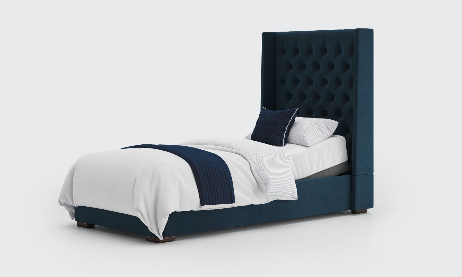 kensington 3ft single bed and mattress in royal velvet material