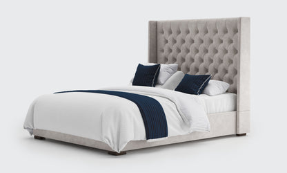 kensington 5ft king dual bed and mattress in the cream velvet material