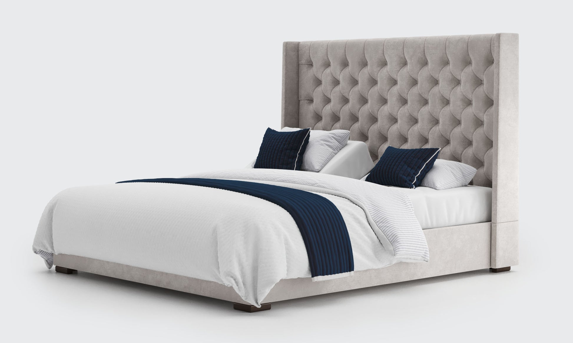 kensington 6ft super king dual bed and mattress in the cream velvet material