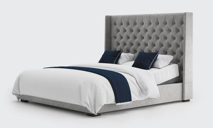 Premium adjustable 6ft double bed in the silver velvet material