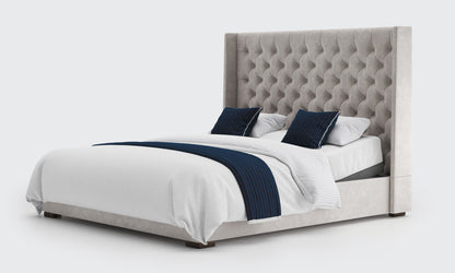 Premium adjustable 6ft double bed in the cream velvet material 