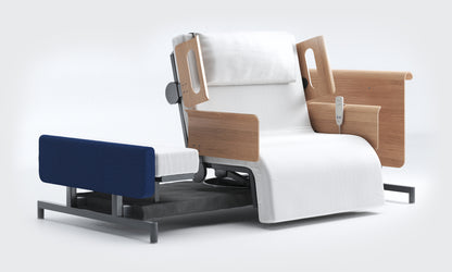Wide Single Wired RotoBed Home Rotating Chair Bed in Petrol With Arms and Head