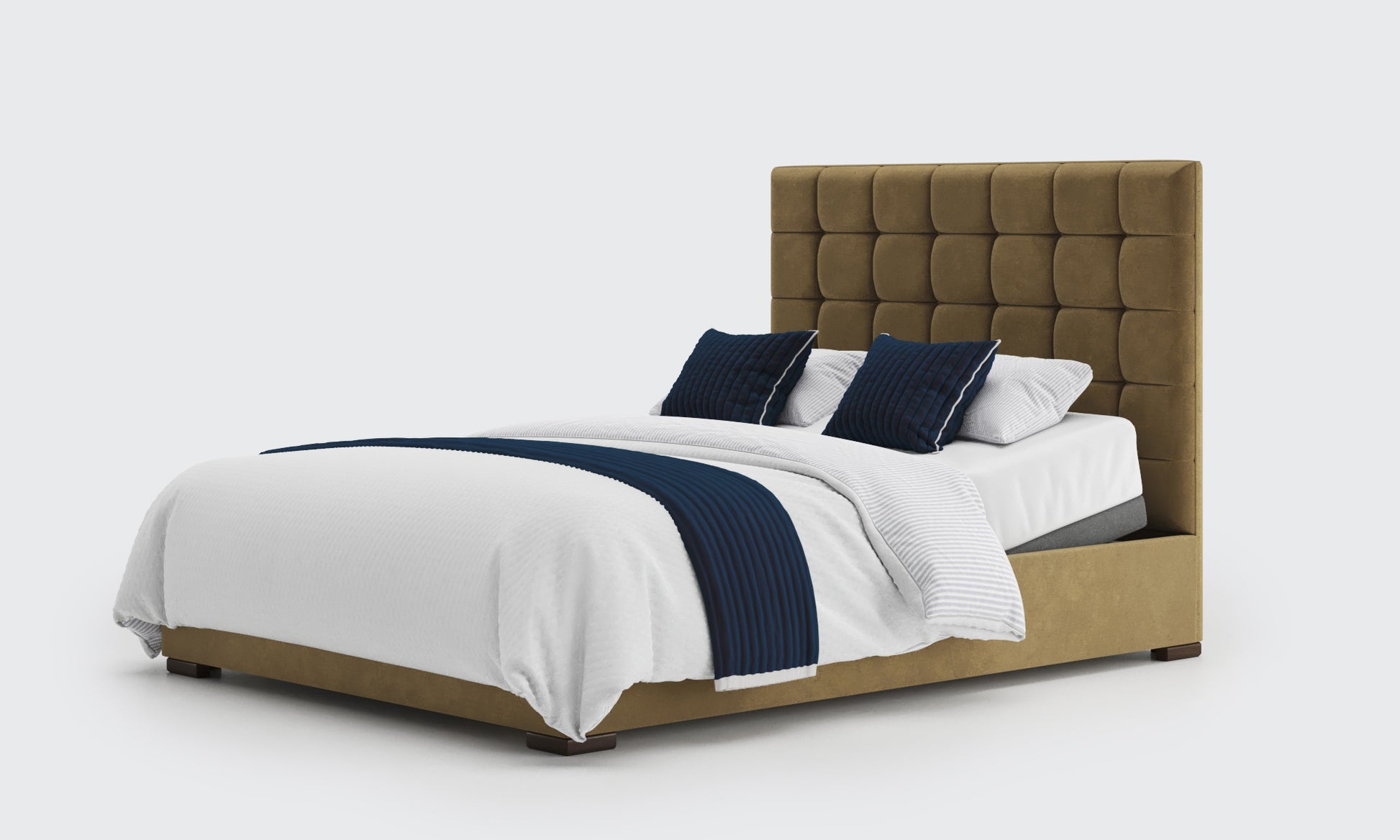stratton 5ft double bed and mattress in the biscuit velvet material