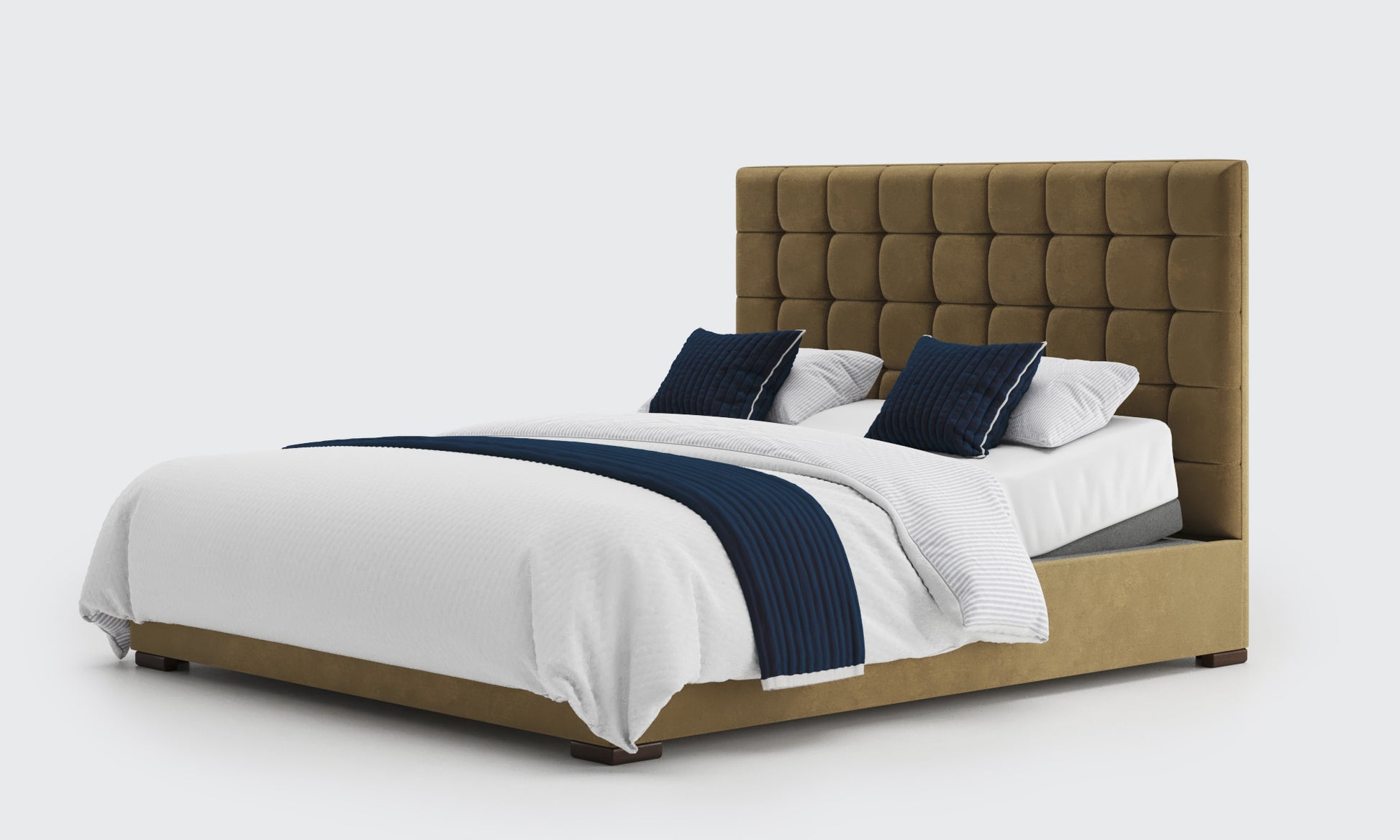 stratton 6ft double bed and mattress in the biscuit velvet material