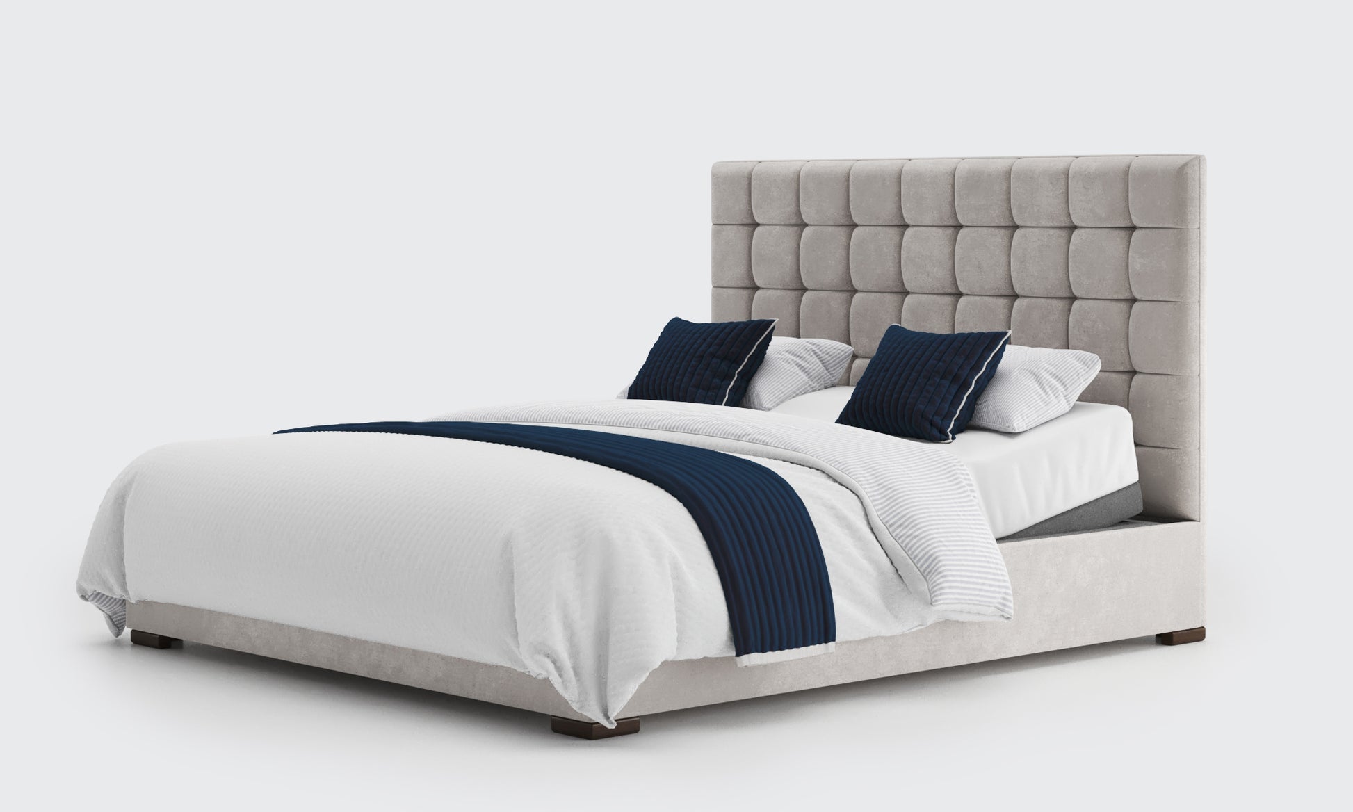 stratton 6ft double bed and mattress in the cream velvet material