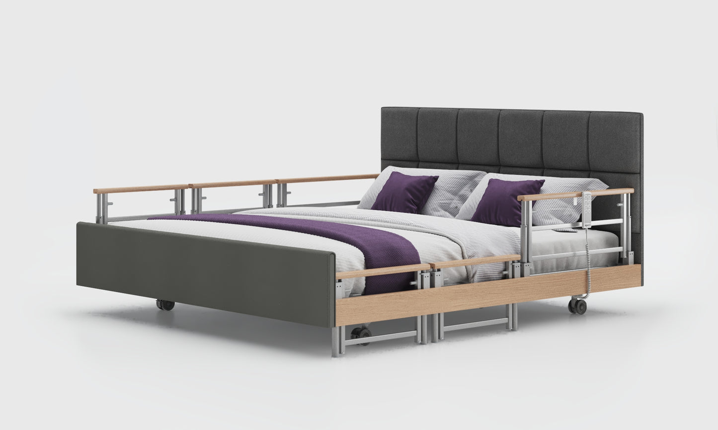 signature comfort 6ft bed and mattress with the anthracite material in the opal headboard