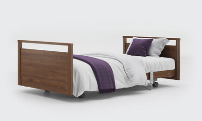 Walnut Wide Single Signature Profiling Bed With no Side Rails