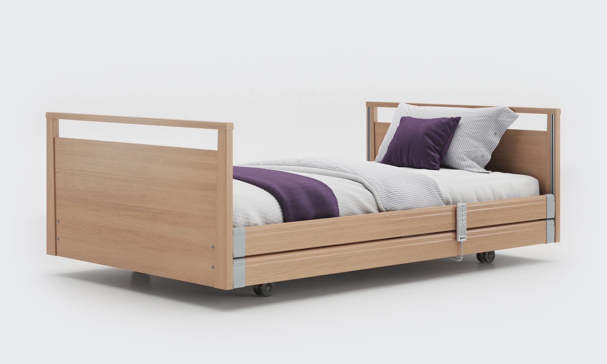 Oak Small Double Signature Profiling Bed With Side Rails