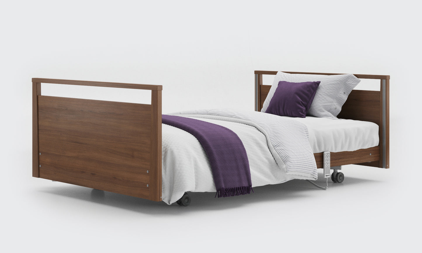 Walnut Small Double Signature Profiling Bed With no Side Rails