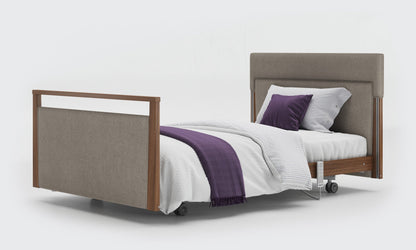 signature bed upholstered in 4ft without rails in zinc fabric