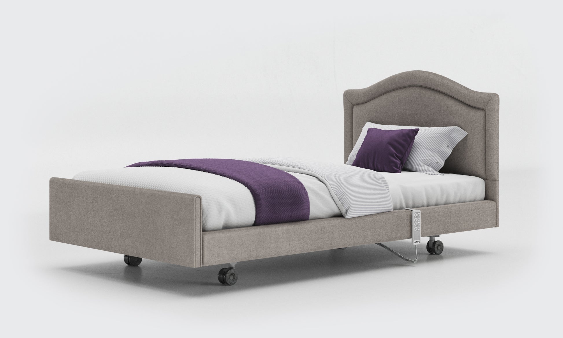 signature comfort bed 3f6 pearl headboard in zinc fabric