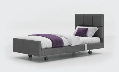 signature comfort bed 3ft with an opal headboard in anthracite fabric 