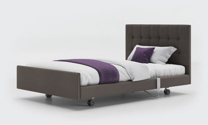 signature comfort bed 4ft with an emerald headboard in meteor leather