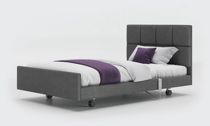 signature comfort bed 4ft with an opal headboard in anthracite fabric