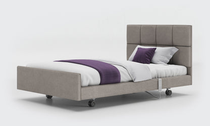 signature comfort bed 4ft with an opal headboard in zinc fabric