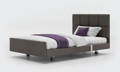 signature comfort bed 4ft with an opal headboard in meteor leather