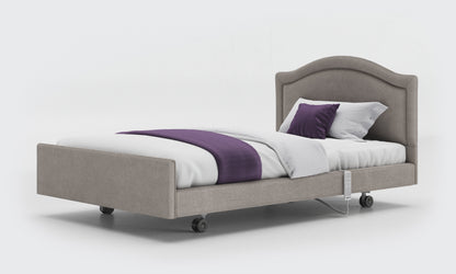 signature comfort bed 4ft pearl headboard in zinc fabric