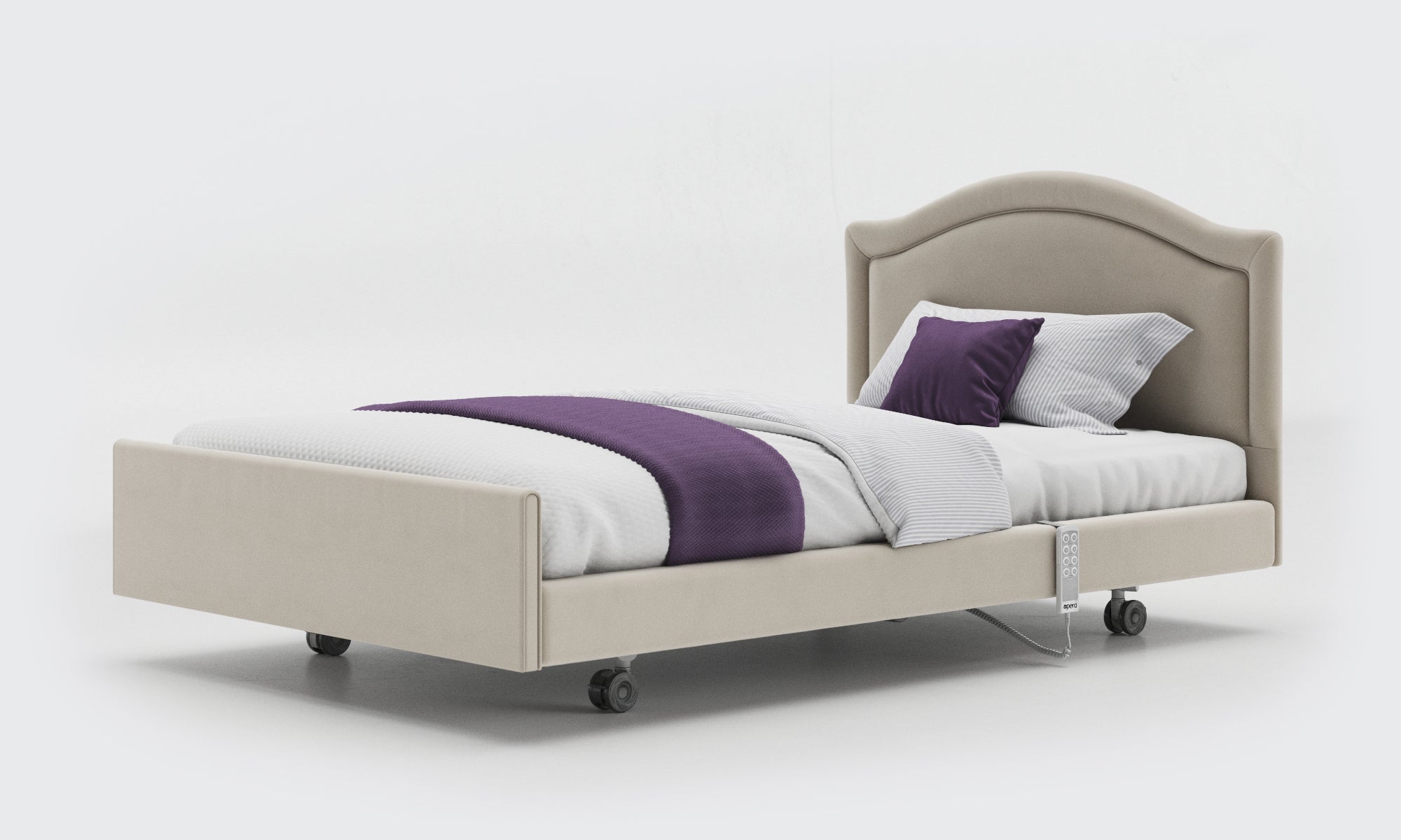 Padded twin outlet bed frame