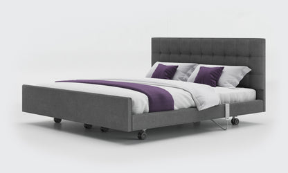 Anthracite Fabric Signature Comfort Dual Profiling Bed With an Emerald Headboard