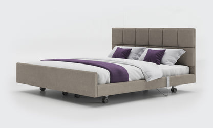 signature comfort dual bed 6ft without rails with a pearl headboard in zinc fabric