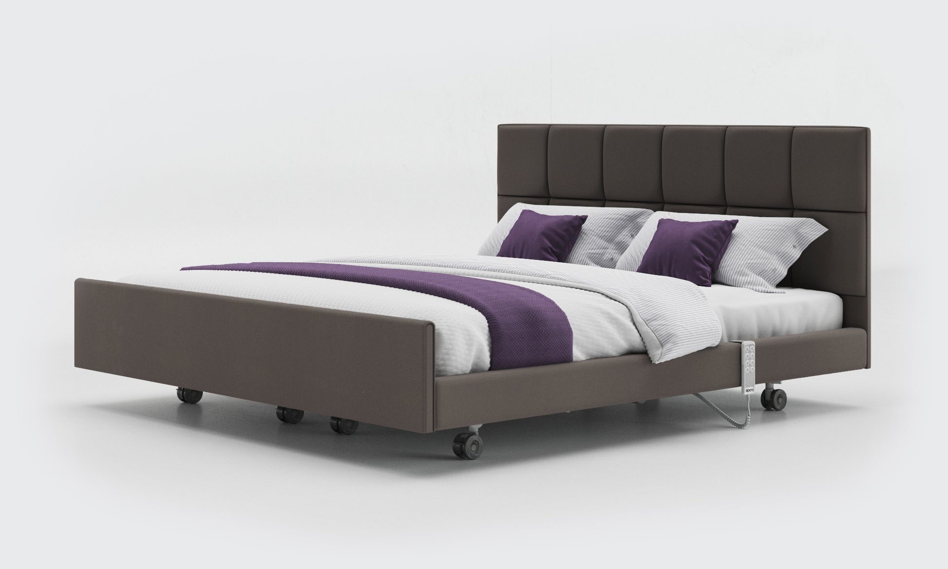 Meteor Leather Signature Comfort Dual Profiling Bed With an Opal Headboard