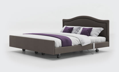 signature comfort dual bed 6ft without rails with a pearl headboard in meteor leather