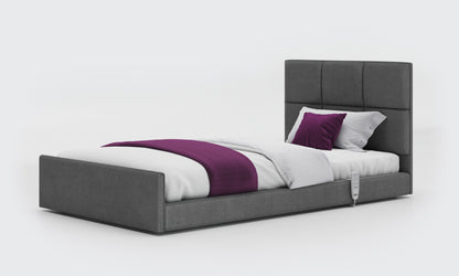solo comfort bed 3ft6 with an opal headboard in anthracite fabric