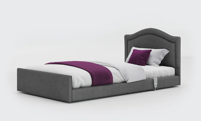 solo comfort bed 3ft6 with a pearl headboard in anthracite fabric