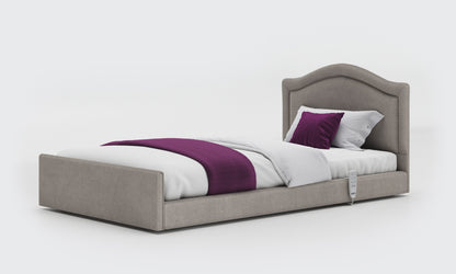solo comfort bed 3ft6 with a pearl headboard in zinc fabric