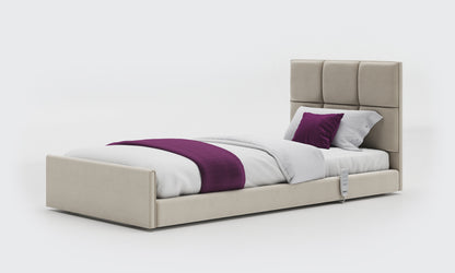 solo comfort bed 3ft with an opal headboard in sisal leather