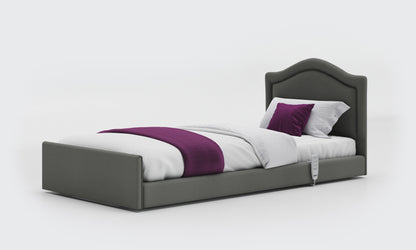 solo comfort bed 3ft with a pearl headboard in lichtgrau leather