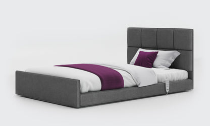 solo comfort bed 4ft with an opal headboard in anthracite fabric