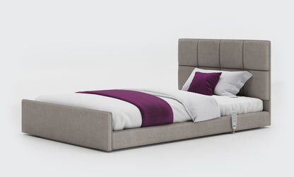 solo comfort bed in 4ft with an opal headboard in zinc fabric