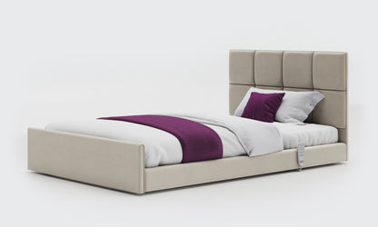 solo comfort bed 4ft with an opal headboard in sisal leather