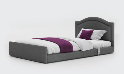 solo comfort bed 4ft with a pearl headboard in anthracite fabric 
