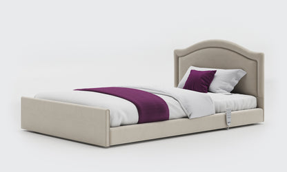 solo comfort bed 4ft with a pearl headboard in sisal leather