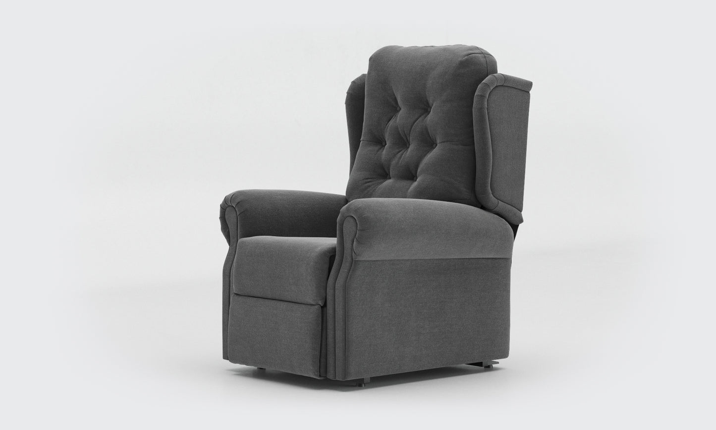 Talitha Riser Recliner Chair compact buttons fabric Anthracite