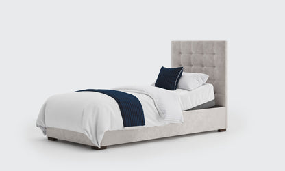 yorke 3ft single bed and mattress in the cream velvet material