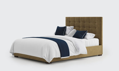 yorke 5ft king dual bed and mattress in the biscuit velvet material