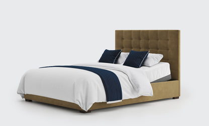 yorke 5ft double bed and mattress in the biscuit velvet material