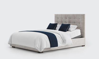 yorke 5ft double bed and mattress in the cream velvet material