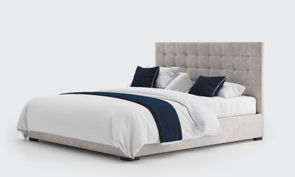 yorke 6ft bed and mattress in the cream velvet material